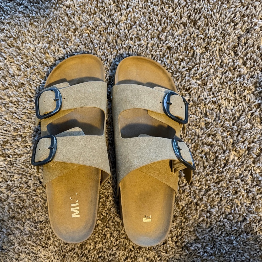 MIA Beige Sandals with Dark Buckles